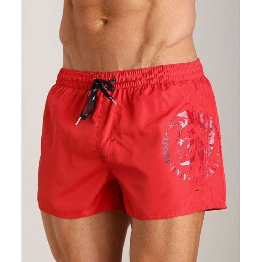 Diesel Beachwear Coralrif Mohawk Mens Red Only The Brave Logo Swim Trunks XL